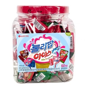 乐天鲨鱼冰淇淋棒棒糖桶装  包邮 办公室零食 韩国进口