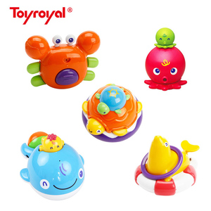 Toyroyal日本皇室宝宝洗澡玩具男女孩戏水漂浮喷水动物章鱼1-3岁