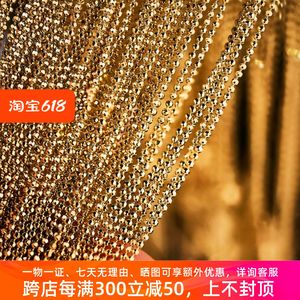 日本进口18K金珠珠链项链针式可调节万能素金豆豆颈链K白玫瑰金女