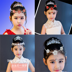 儿童皇冠额头链头饰韩国公主发饰水钻小女孩发卡可爱宝宝女童王冠