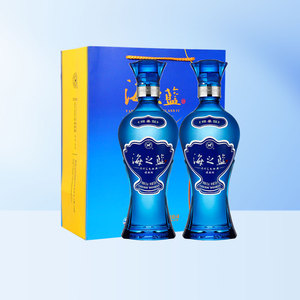 洋河 蓝色经典 海之蓝52度520ml2瓶绵柔型浓香白酒 官方正品包邮