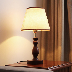 现代简约卧室实木小台灯欧式时尚个性温馨创意调光遥控led床头灯