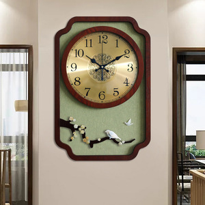 新中式挂钟客厅大气中国风时钟创意家用时尚挂墙复古石英钟表