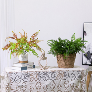 仿真波斯厥叶蕨类植物假花草绿色叶子桌面室内软装配材背景墙装饰