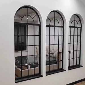 铁艺窗室内简约窗户法式隔断窗定制窗铁艺半圆弧假窗户铁艺拱形窗