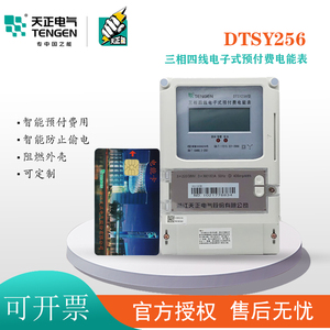 天正电气DTSY256三相四线电子式预付费电能表1.5-30A插卡电表380V