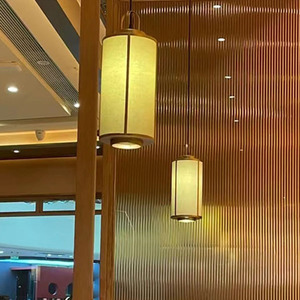 火锅餐饮铁艺吊灯中式咖啡厅烤肉饭馆卡座布灯笼现代烧烤店羊皮灯