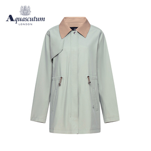 Aquascutum/雅格狮丹春夏新款女士中长款风衣外套Q4750EL021
