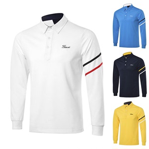 春季新款高尔服装球衣golf运动男士上装纯色长袖T恤防风保暖速干