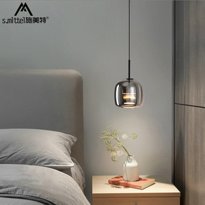 床头灯轻奢现代简约大气玻璃高级2023年新款中山灯具房间卧室吊灯