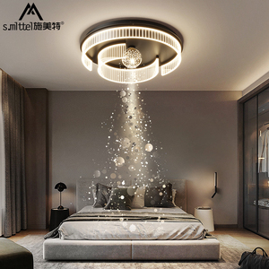 轻奢卧室吸顶灯中山灯具设计师款创意个性满天星房间灯圆形主卧灯