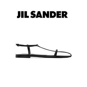 代购 Jil sander吉尔 桑达女式皮革平底绑带凉鞋露趾沙滩凉鞋单鞋