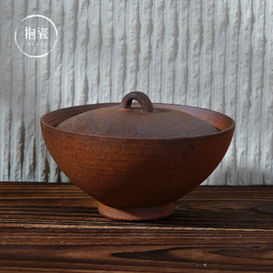 抱瓷老岩泥盖碗粗陶碗小容量泡茶碗日式简约复古防烫手功夫茶具