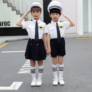儿童军装海军演出服小空军制服幼儿园毕业照服装运动会表演合唱服