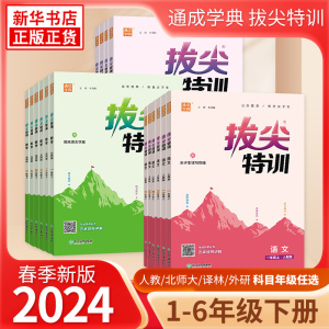 2024春新版 拔尖特训一年级三年级上册四年级上册二年级上五六年级下册同步训练英语拔尖特训数学语文练习册课时作业本人教苏教版