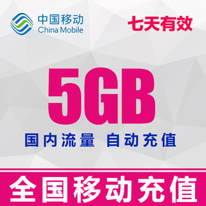 zc山东移动5G7天流量包 不可提速 副卡勿充XC