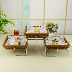 欧式创意三层自助餐面包水果点心食物展示架多层甜品摆台早餐商用