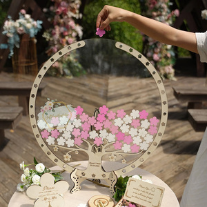 结婚相框签名册创意樱花树签到台活动签名板生日聚会年会婚礼布置