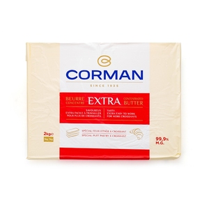 蔻曼歌文黄油片比利时CORMAN无水片状油烘焙牛角包可颂起酥油2kg