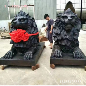 大型铸铜汇丰狮故宫狮子雕塑定制银行门口铜狮子欧式卧狮雄狮摆件