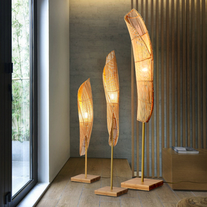 落地灯 客厅卧室民宿设计师创意艺术新中式禅意日式竹编立灯台灯