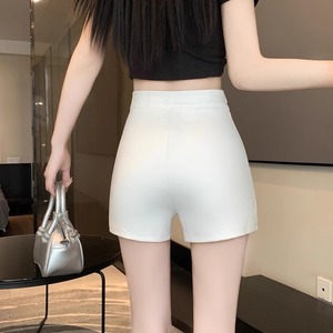 韩版夏外穿小个子高腰弹力紧身显瘦a字休闲打底热裤白色短裤女潮