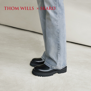 【增高约4.8cm】ThomWills&SKARO联名德比鞋大头厚底男士休闲皮鞋