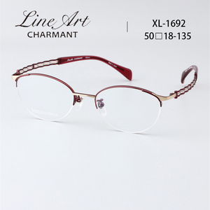 Charmant夏蒙眼镜架多重奏琴弦腿半框优雅知性女士近视镜框XL1692