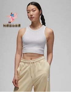 Nike耐克 女子夏AJ休闲运动露肚脐修身时尚透气无袖背心T恤DX4701