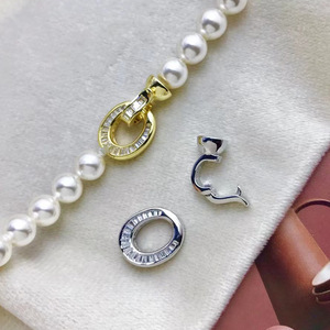 DIY配件 S925纯银珍珠项链扣 时尚精美毛衣手链搭扣饰品银扣搭扣