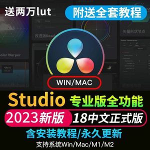 达芬奇调色剪辑19/18Win/MacM1M3中文专业版插件Davincistudio