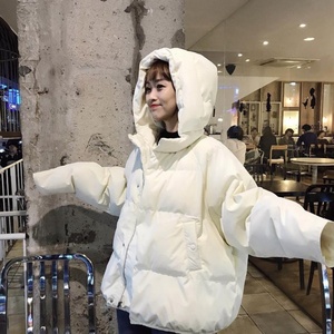 冬季韩版宽松面包服女加厚棉服外套学生风面包服短款白色棉祆显瘦