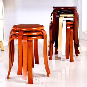 实木凳子家用时尚创意小圆凳加厚布艺椅子简易简约客厅高板凳
