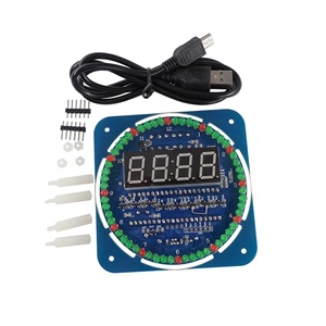 旋转LED显示创意电子时钟DIY DS1302时钟电子表闹钟温度显示报警