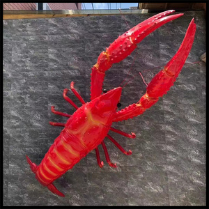 玻璃钢发光龙虾雕塑仿真小龙虾模型海鲜烧烤大排档招牌迎宾挂门头