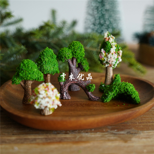 微景观创意仿真绿树花苔藓小树生态瓶造场景装饰品配件小摆件