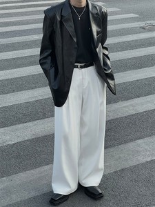 白色裤子男春季cleanfit那不勒斯西裤垂坠感高级感直筒微喇西装裤