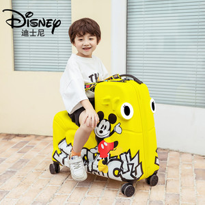 迪士尼可坐儿童拉杆箱女可骑行李箱男米奇宝宝托箱骑行旅行箱24寸