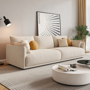 奶油风布艺沙发客厅现代简约猫爪布乳胶北欧小户型模块直排方块