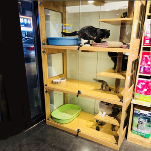 猫咪笼子定做实木猫笼猫笼子猫别墅宠物展示柜笼猫咪繁育笼定制笼