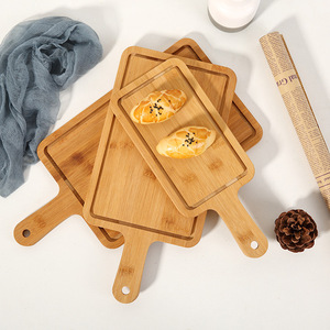 日式竹木披萨盘烘焙面包牛排板方形创意辅食水果砧板家用实木托盘