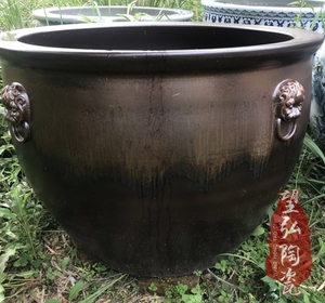 陶瓷鱼缸大号特大养鱼盆景德镇大荷花睡莲缸青花瓷老式水缸庭院