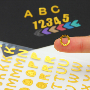 烫金数字字母贴纸 手工diy相册材料配件 创意装饰手账自粘贴纸