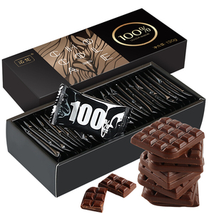 诺梵纯黑可可脂巧克力100%特苦无添加蔗糖高纯黑巧休闲零食130g