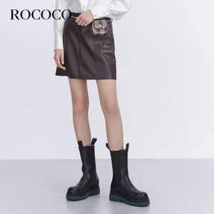 洛可可/ROCOCO春季新款高腰气质腰包设计感百搭显瘦A字PU