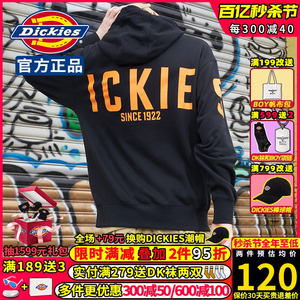 Dickies连帽卫衣男女情侣款帝客潮牌印花24春季新品全棉套头帽衫