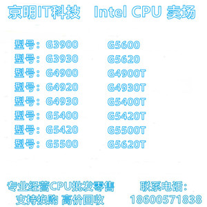 G3900 G3930 G5420 G5620 G5600 G4930 G5500 G4900T G5400T CPU