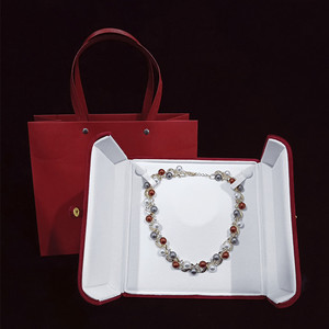 高档珍珠大项链专用盒丝绒双开珠串礼物包装首饰品收纳母亲节妈妈