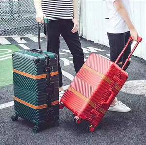 复古收纳个性静音时尚皮带行李箱女网红24寸铝框旅行潮流26寸密码