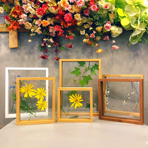 北欧原木创意相框双面玻璃植物标本框树叶夹相框摆台diy干花标本 阿里巴巴找货神器